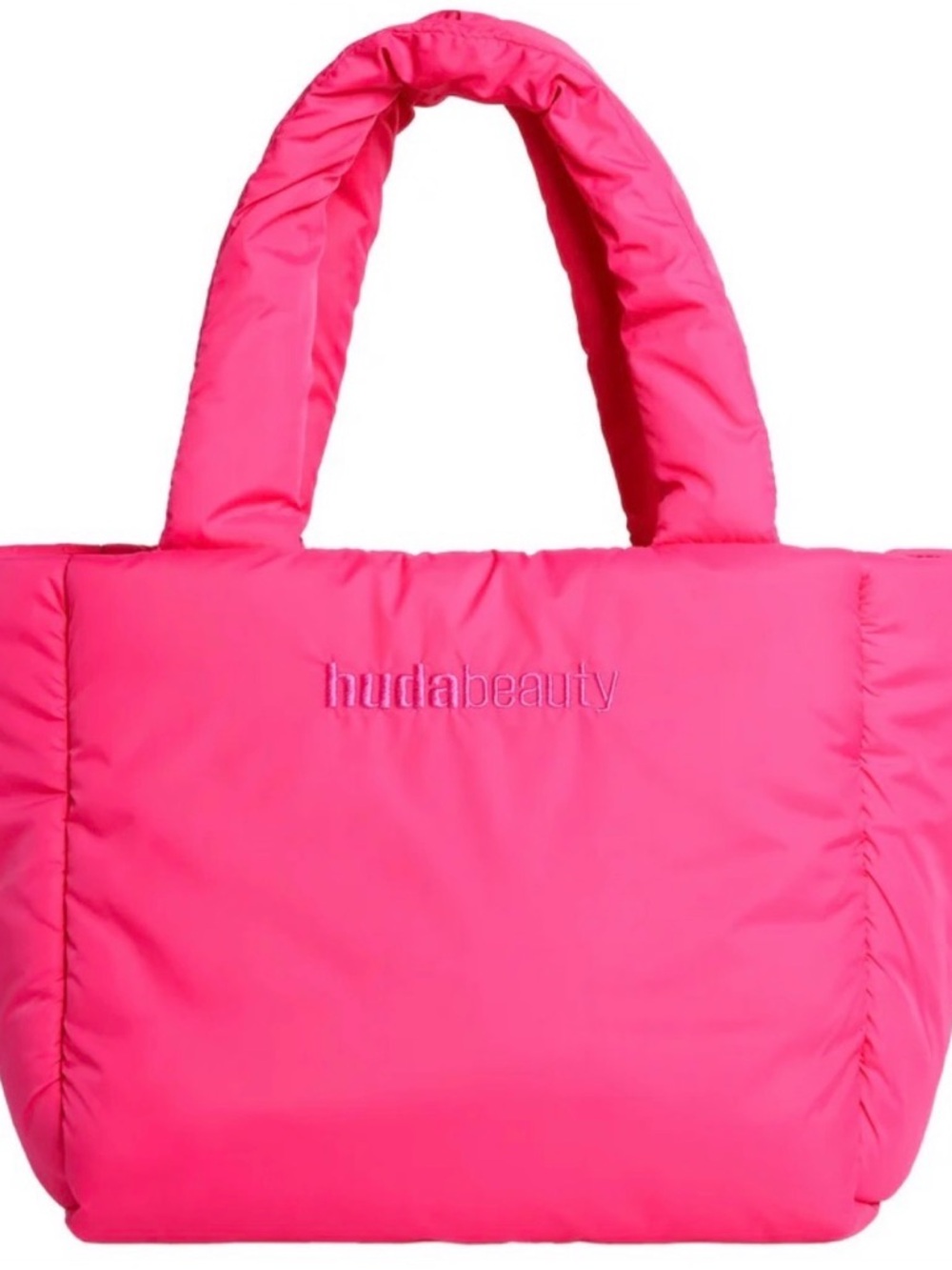HUDA BEAUTY Hot Pink Quilted Tote